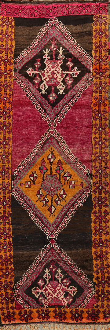 Vintage Geometric Lori Persian Runner Rug 4x11