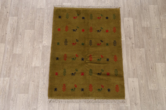 Animals Tribal Gabbeh Shiraz Persian Area Rug 4x5