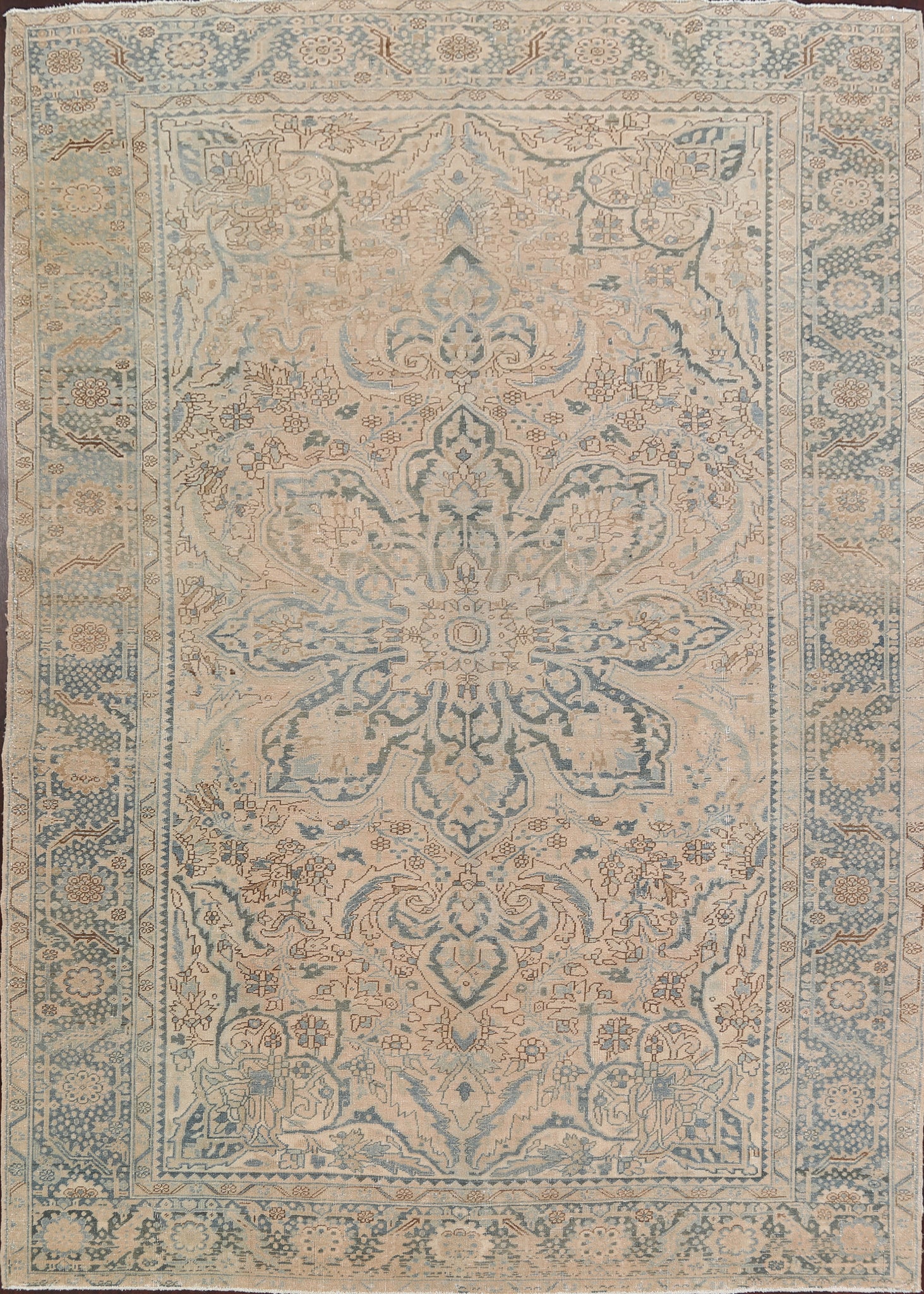 Muted Geometric Heriz Persian Area Rug 9x12