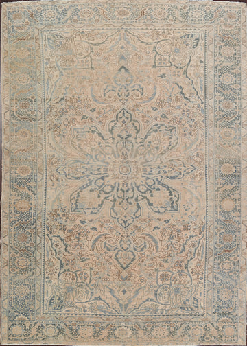 Muted Geometric Heriz Persian Area Rug 9x12