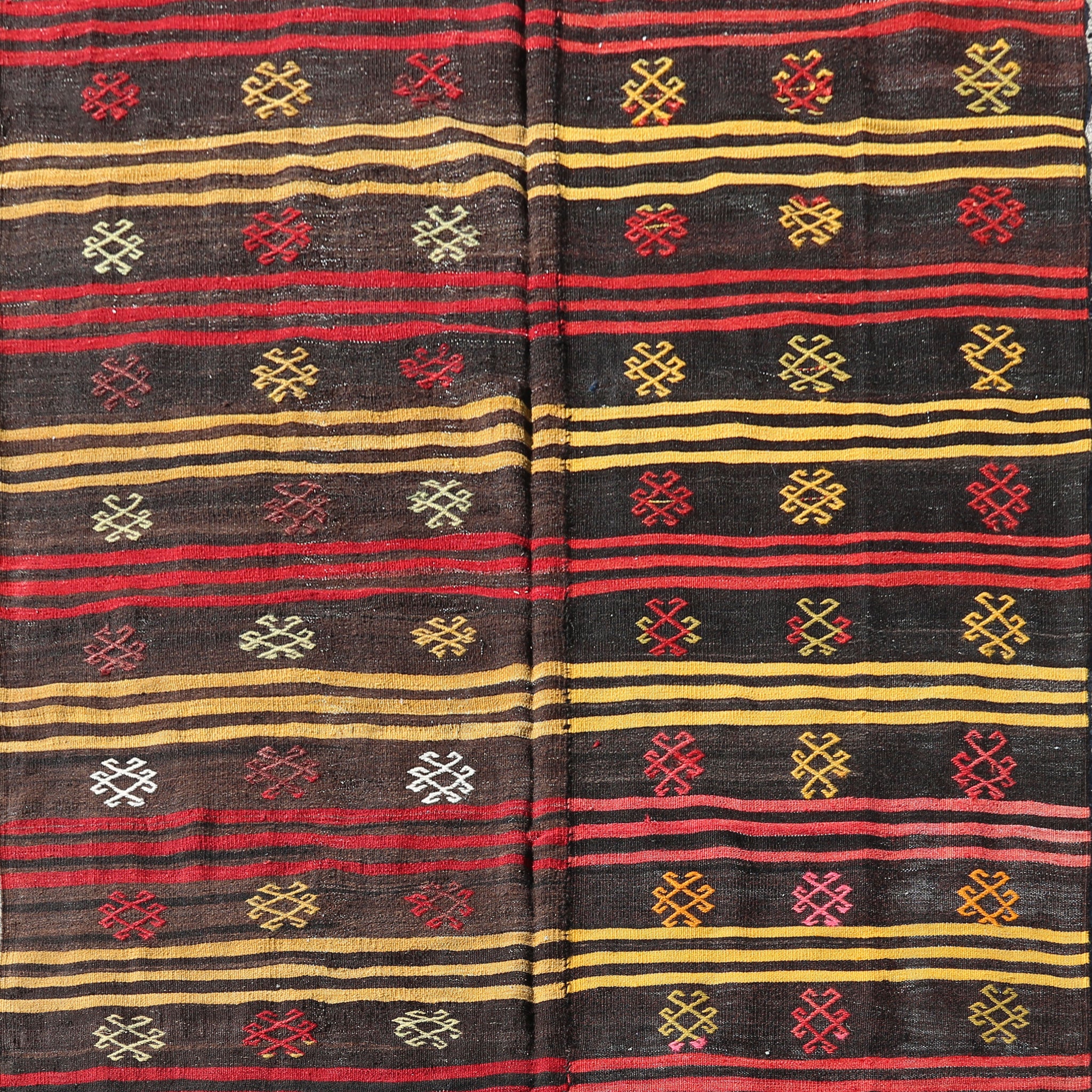Vintage Tribal Hand-Woven Kilim Turkish Area Rug 7x10
