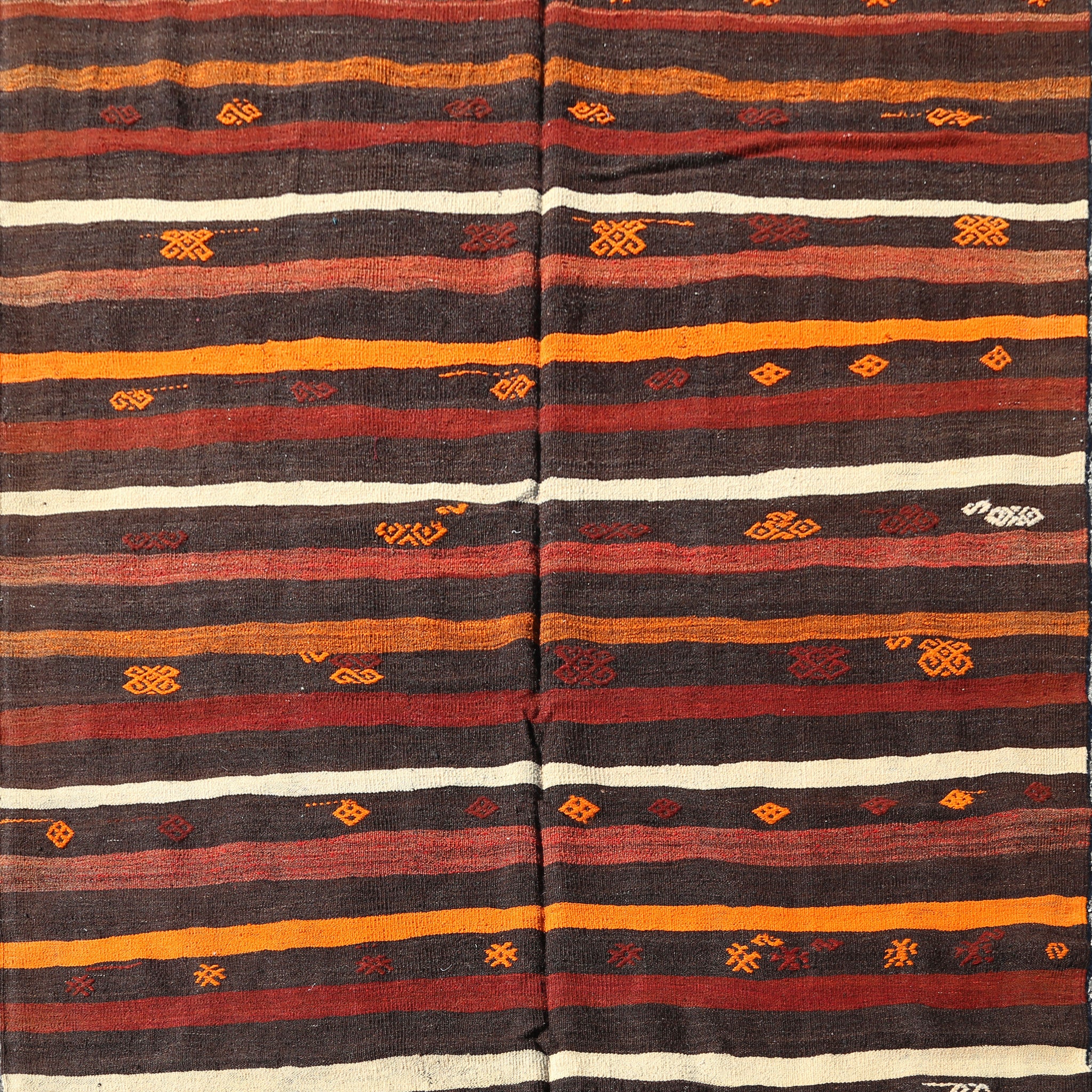 Tribal Stripe Kilim Turkish Area Rug 7x10