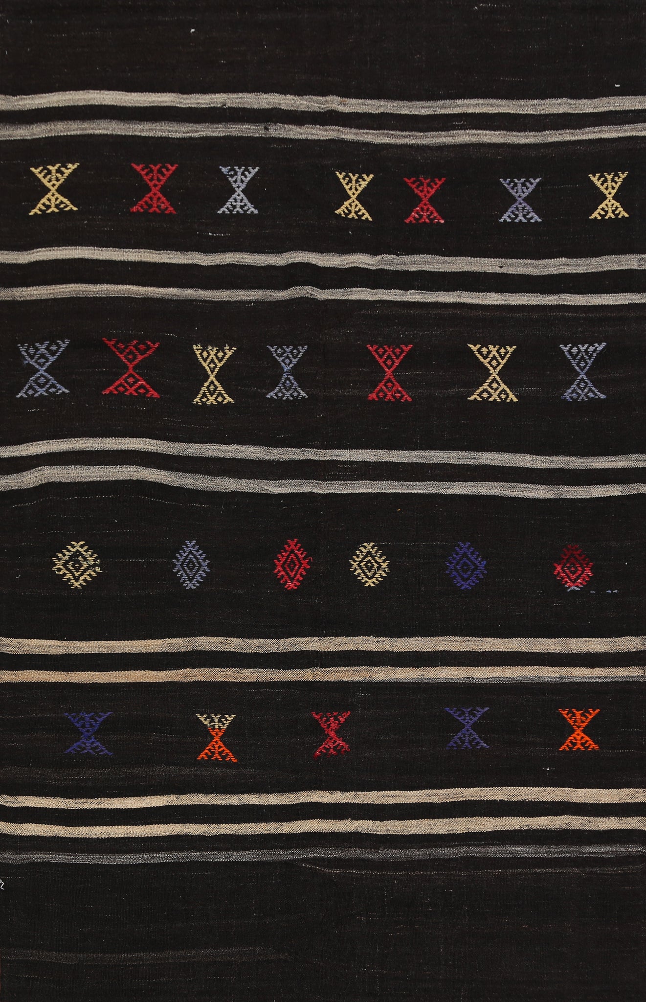 Vintage Tribal Kilim Turkish Area Rug 6x10