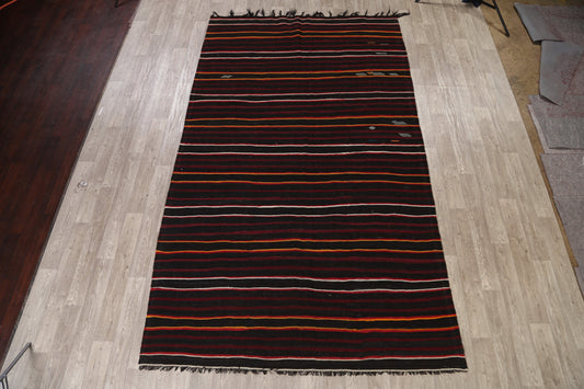 Vintage Stripe Kilim Turkish Area Rug 7x12