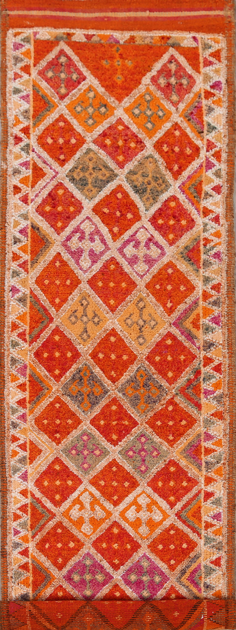 Vintage Geometric Moroccan Oriental Runner Rug 3x13