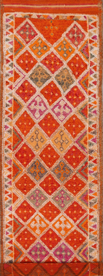 Vintage Geometric Moroccan Oriental Runner Rug 3x13
