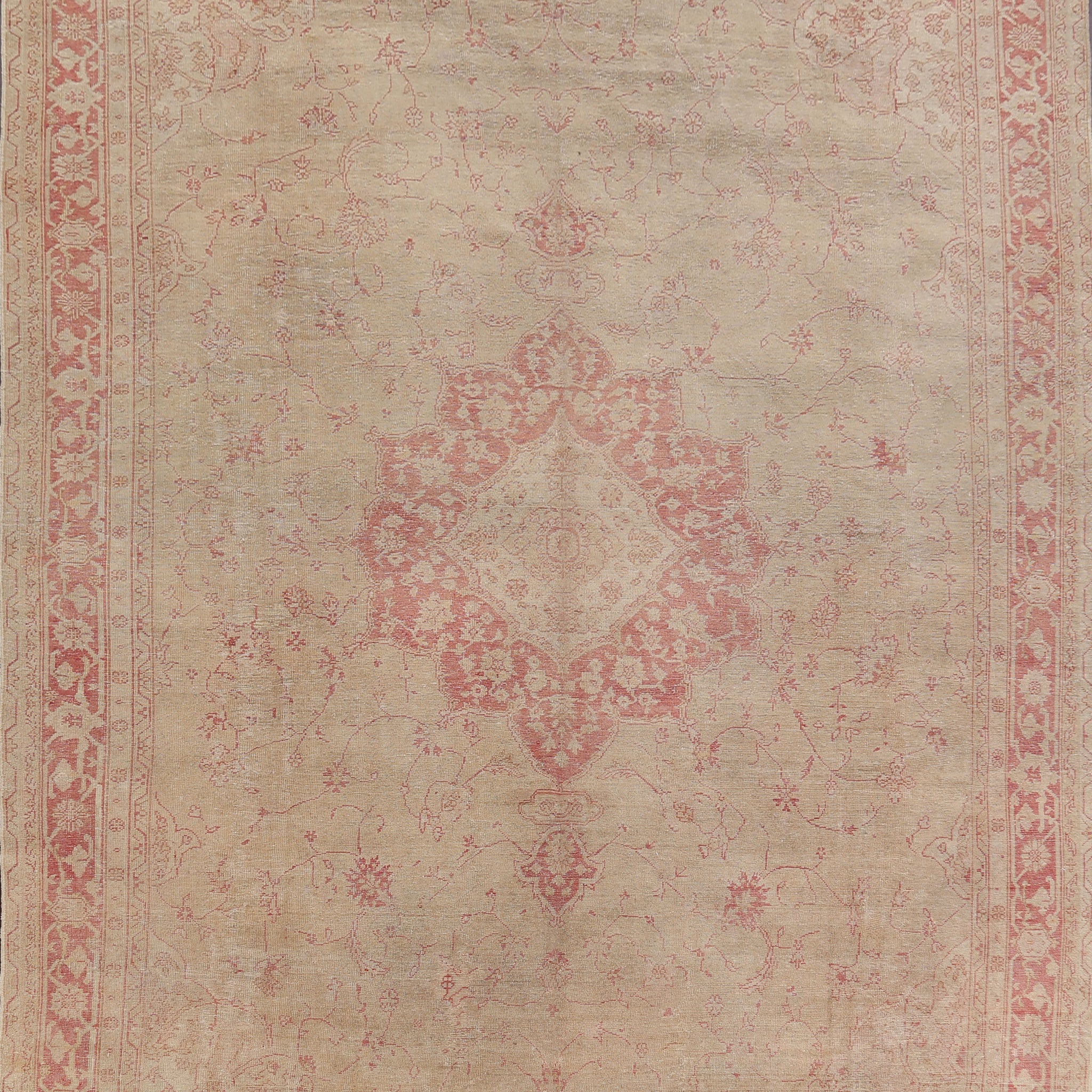 Pre-1900 Antique Vegetable Dye Oushak Oriental Rug 11x15