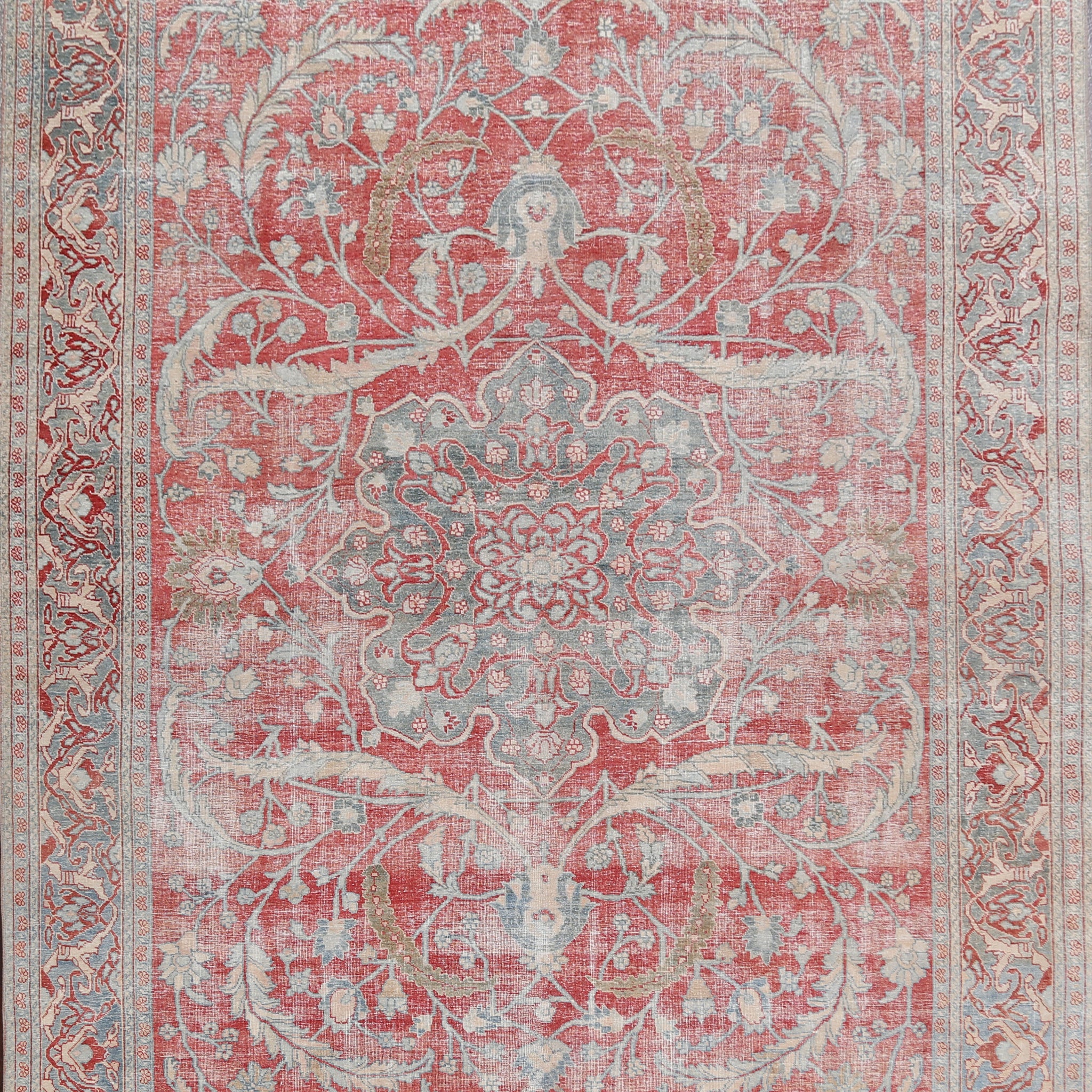 Pre-1900 Antique Vegetable Dye Tabriz Persian Area Rug 8x11