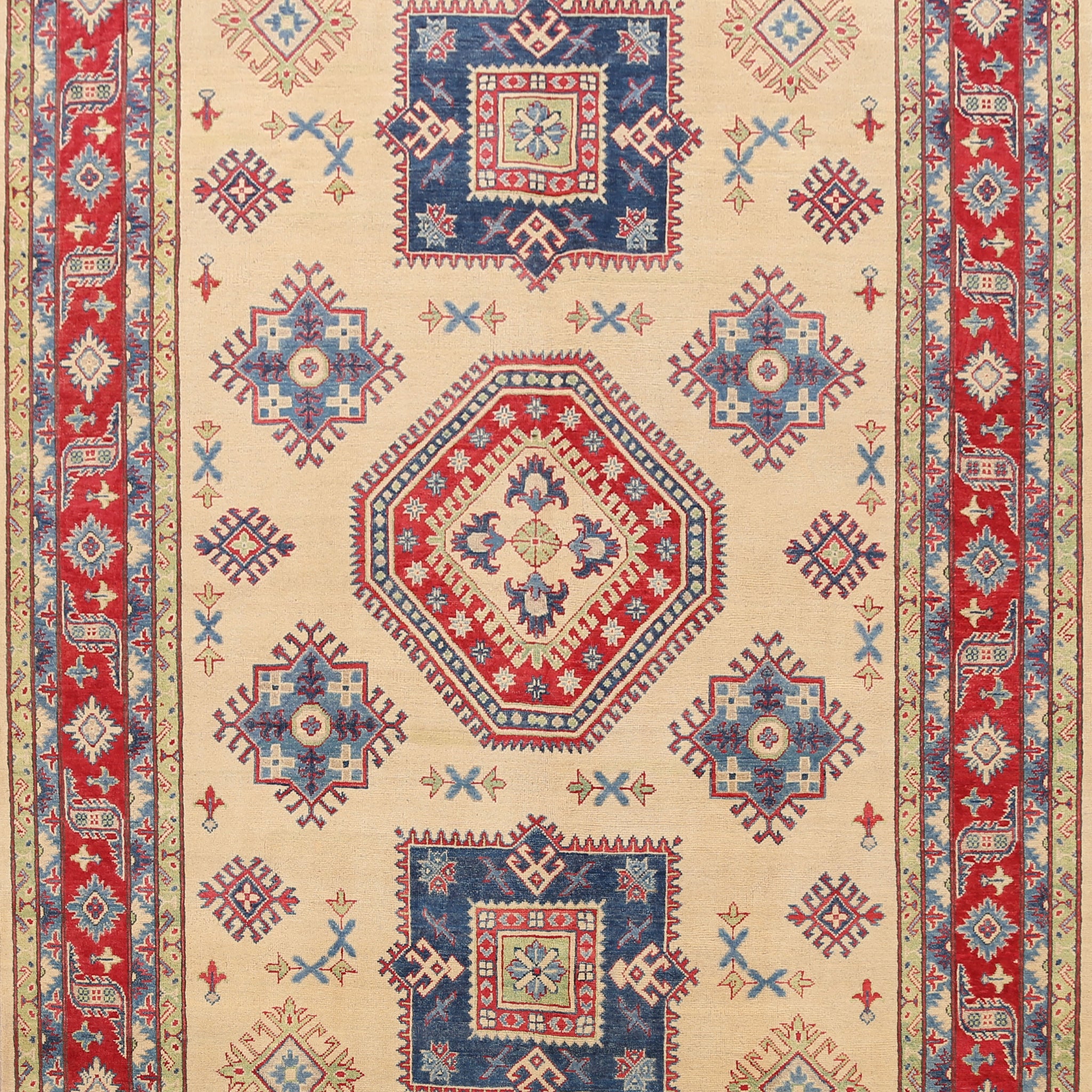 Geometric Super Kazak Oriental Area Rug 7x10