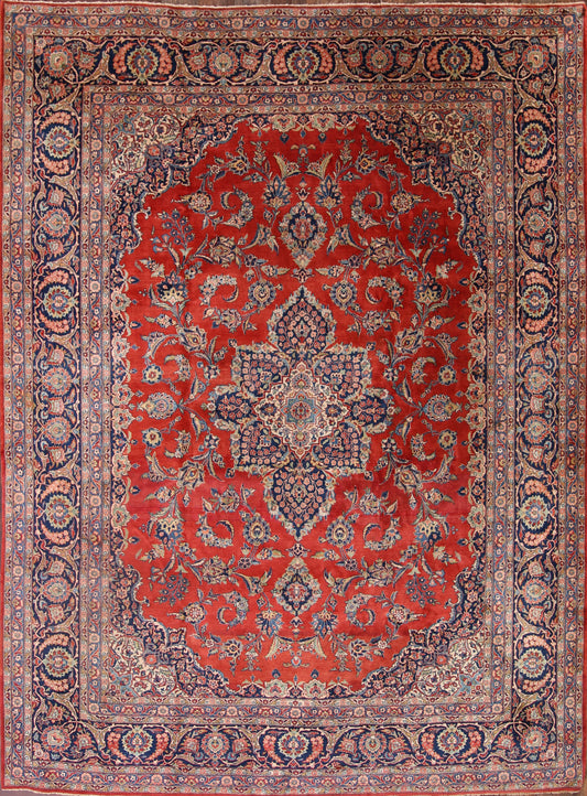 Antique Vegetable Dye 11x14 Kashan Dabir Persian Area Rug