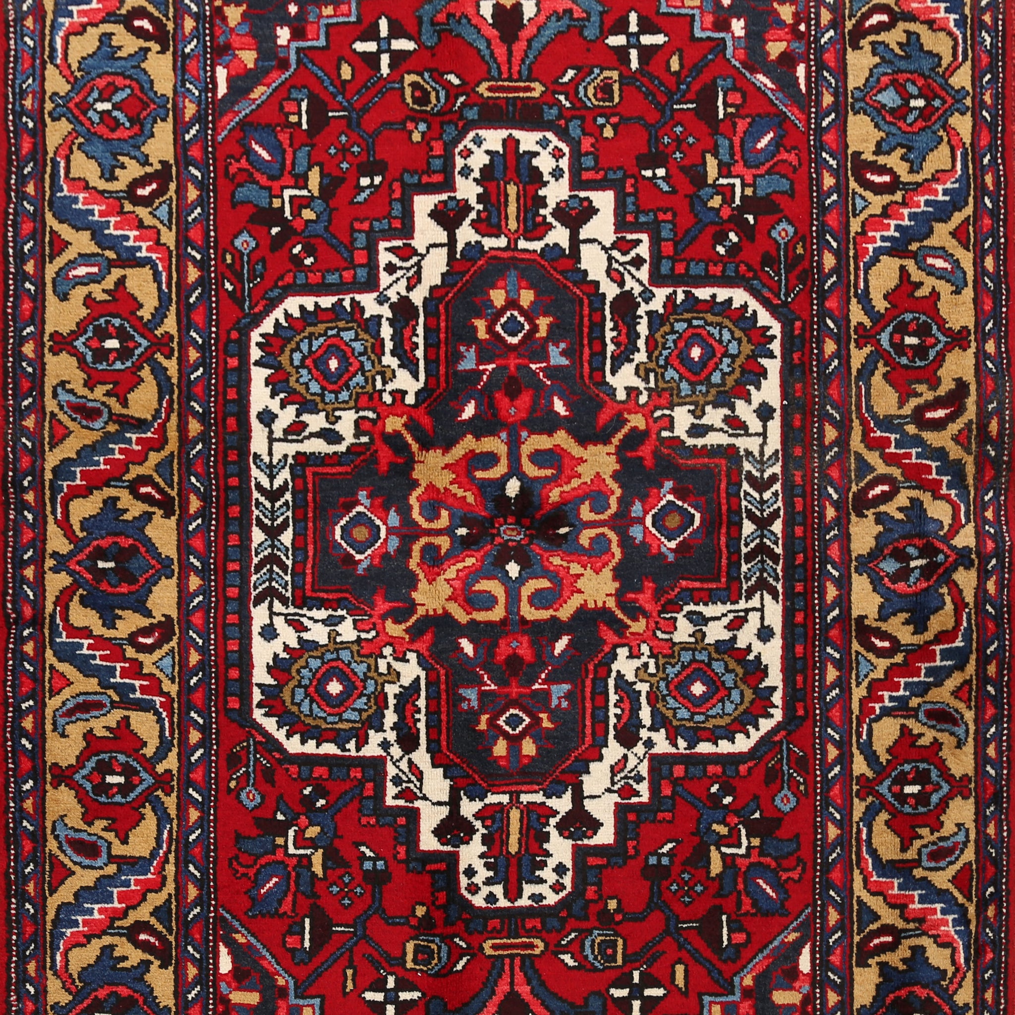 Geometric Heriz Persian Area Rug 4x6