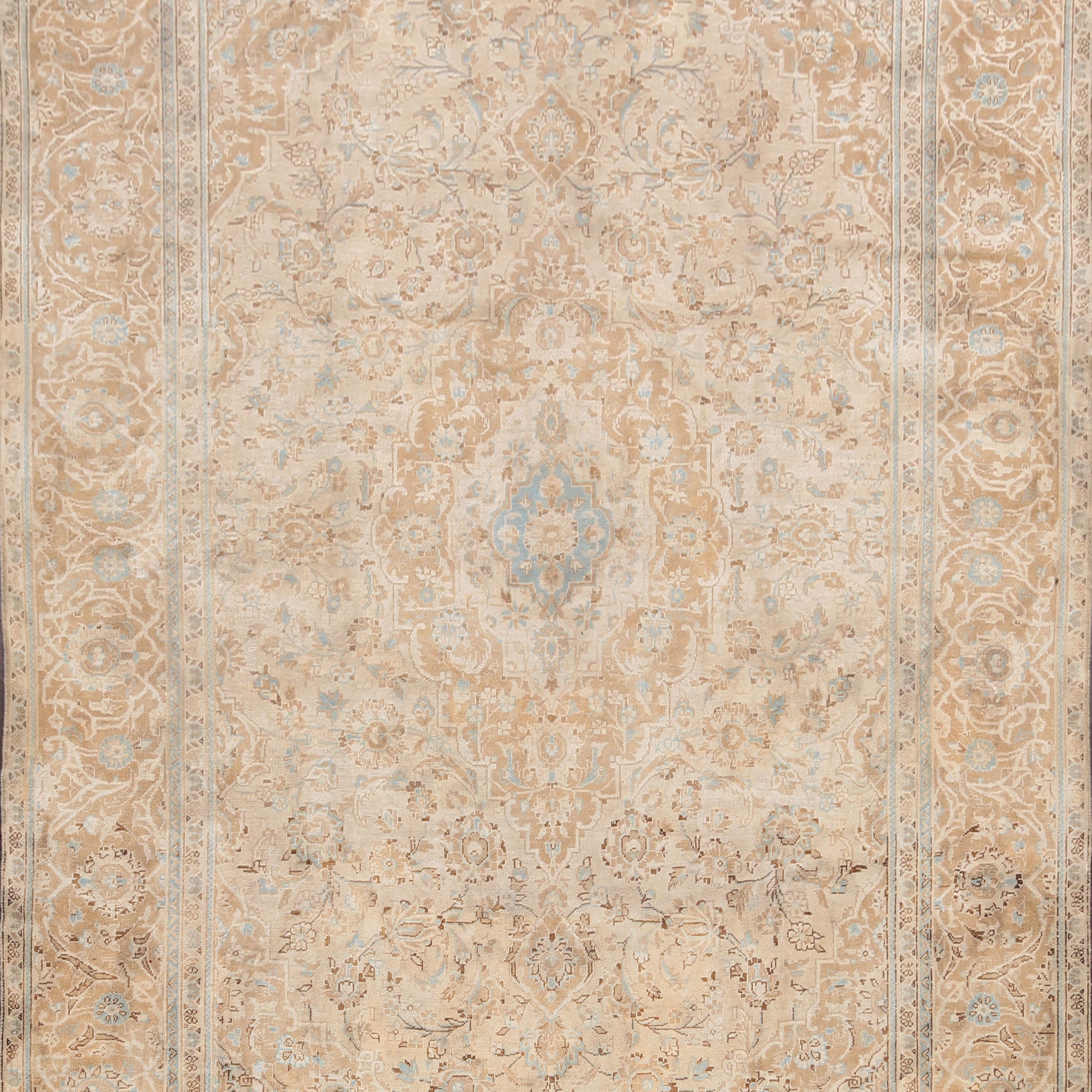 Muted Distressed Kashan Persian Area Rug 8x11