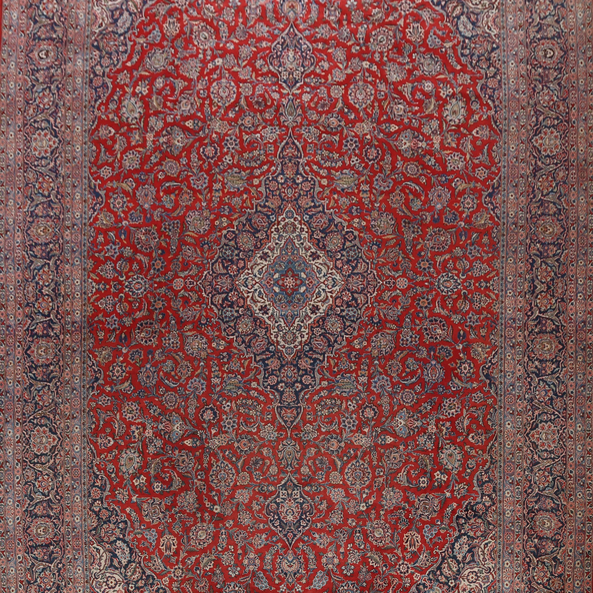 Antique Kashan 100% Vegetable Dye Persian Rug 11x17 Large