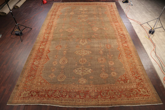 Pre-1900 Antique Sultanabad Persian Rug 13x20