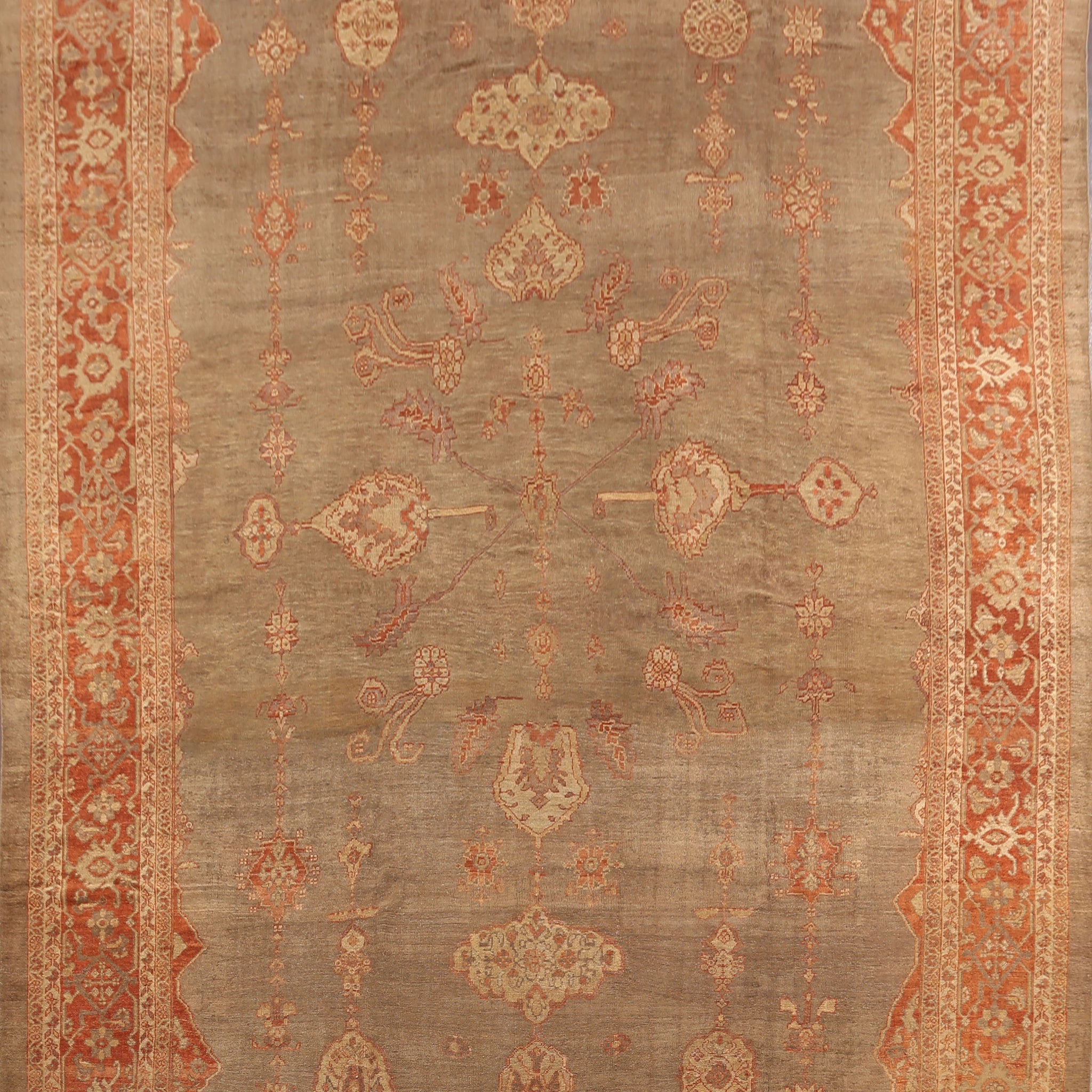 Pre-1900 Antique Sultanabad Persian Rug 13x20