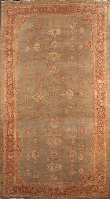 Pre-1900 Antique Sultanabad Persian Rug 13x20