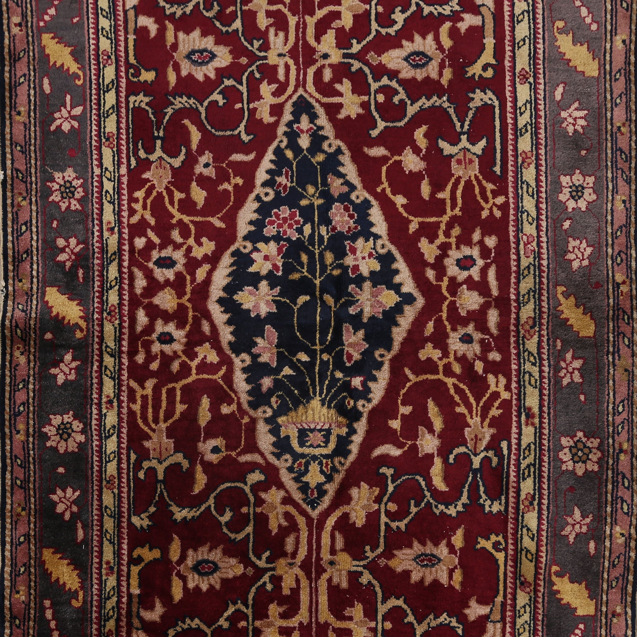 Antique Vegetable Dye Agra Oriental Area Rug 4x5