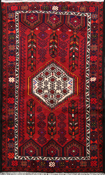 Tribal Hamedan Persian Area Rug 3x5