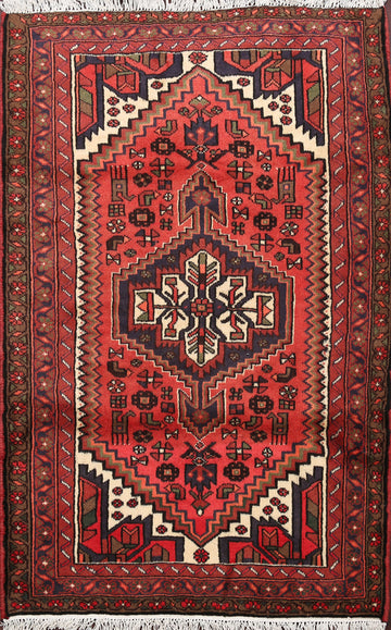 Tribal Hamedan Persian Area Rug 3x5