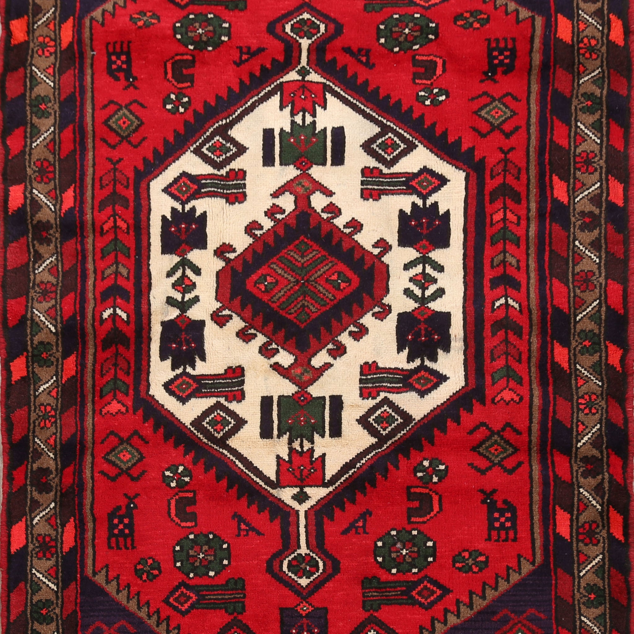 Tribal Hamedan Persian Area Rug 3x5