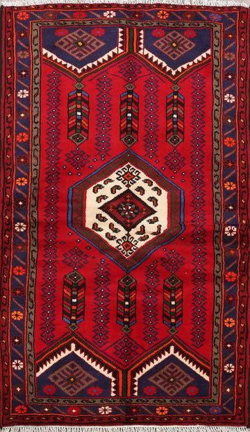 Tribal Hamedan Persian Area Rug 3x5