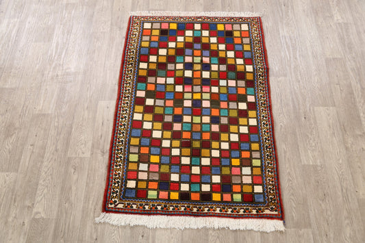 Checkered Gabbeh Persian Area Rug 3x5