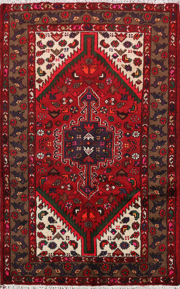 Tribal Hamedan Persian Area Rug 3x5