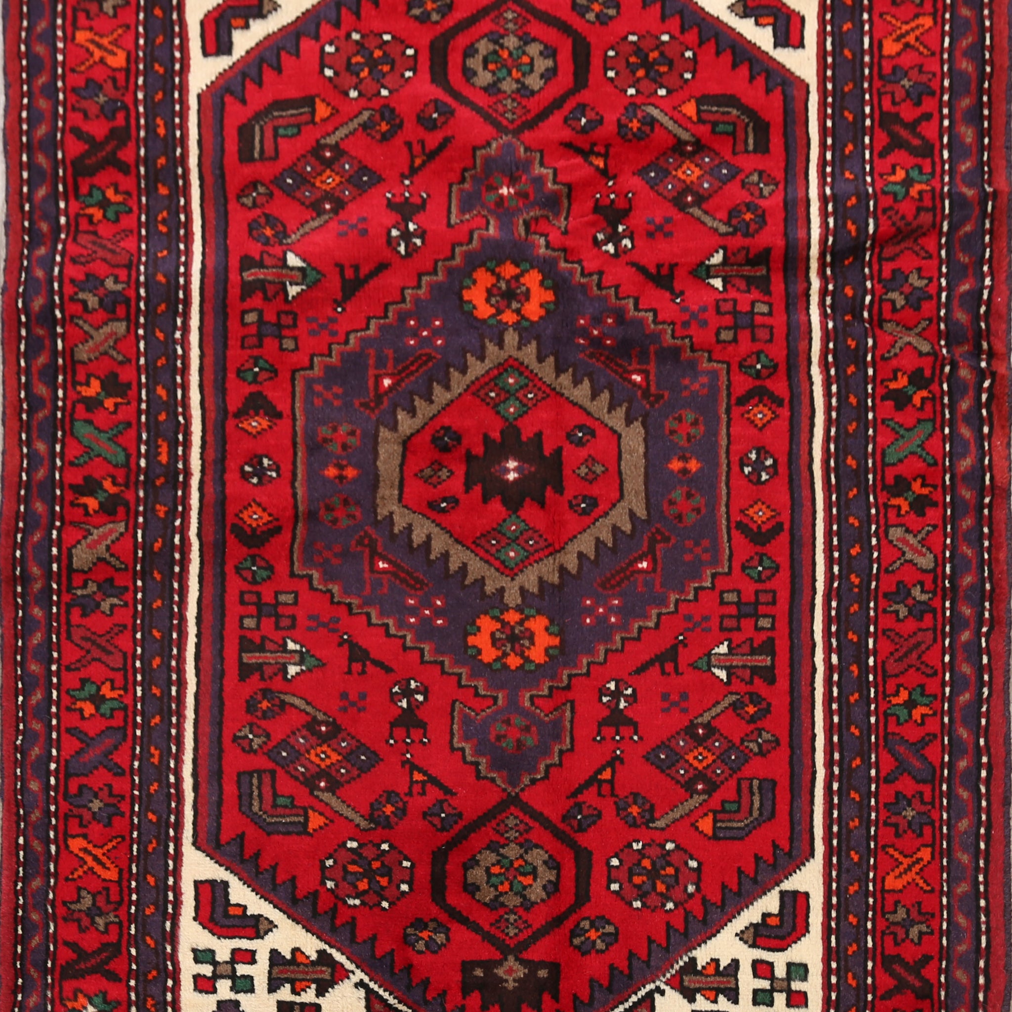 Tribal Hamedan Persian Area Rug 3x5