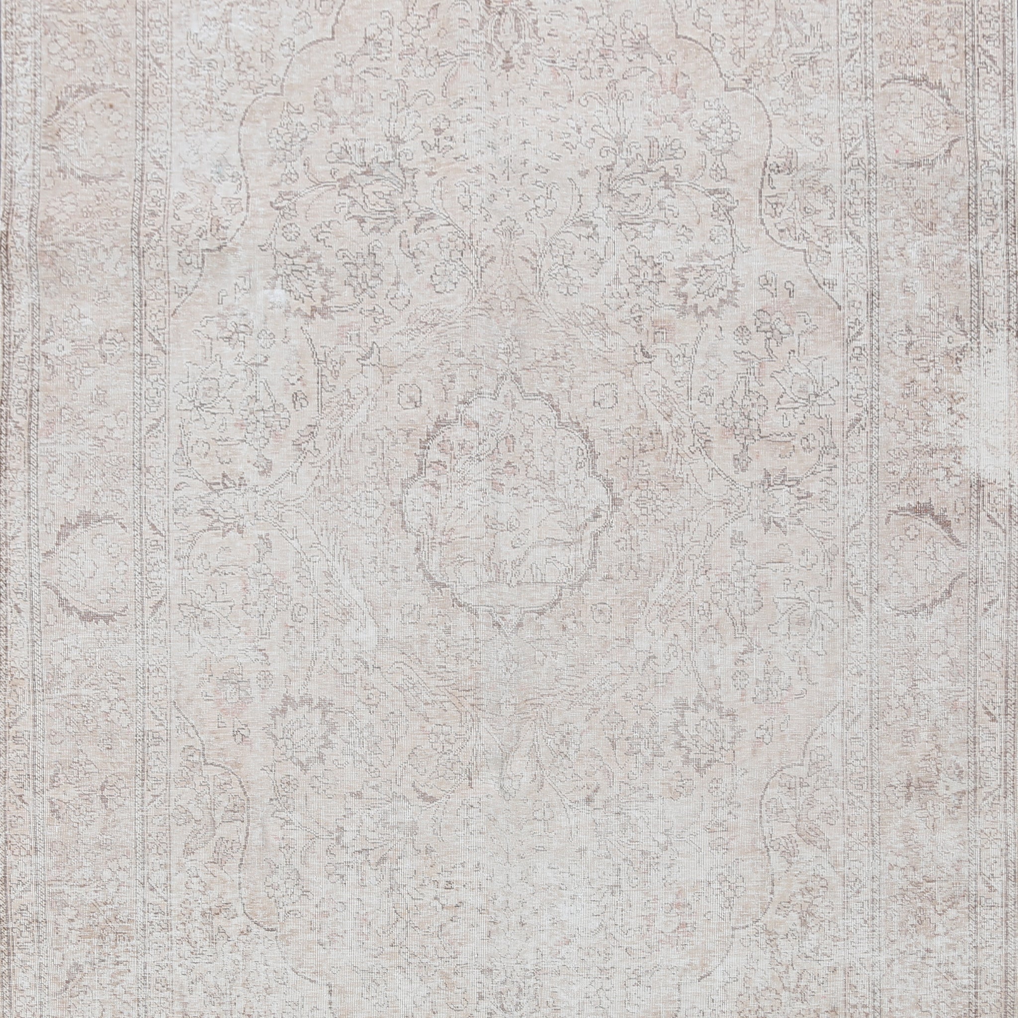 Muted Distressed Tabriz Persian Area Rug 7x10