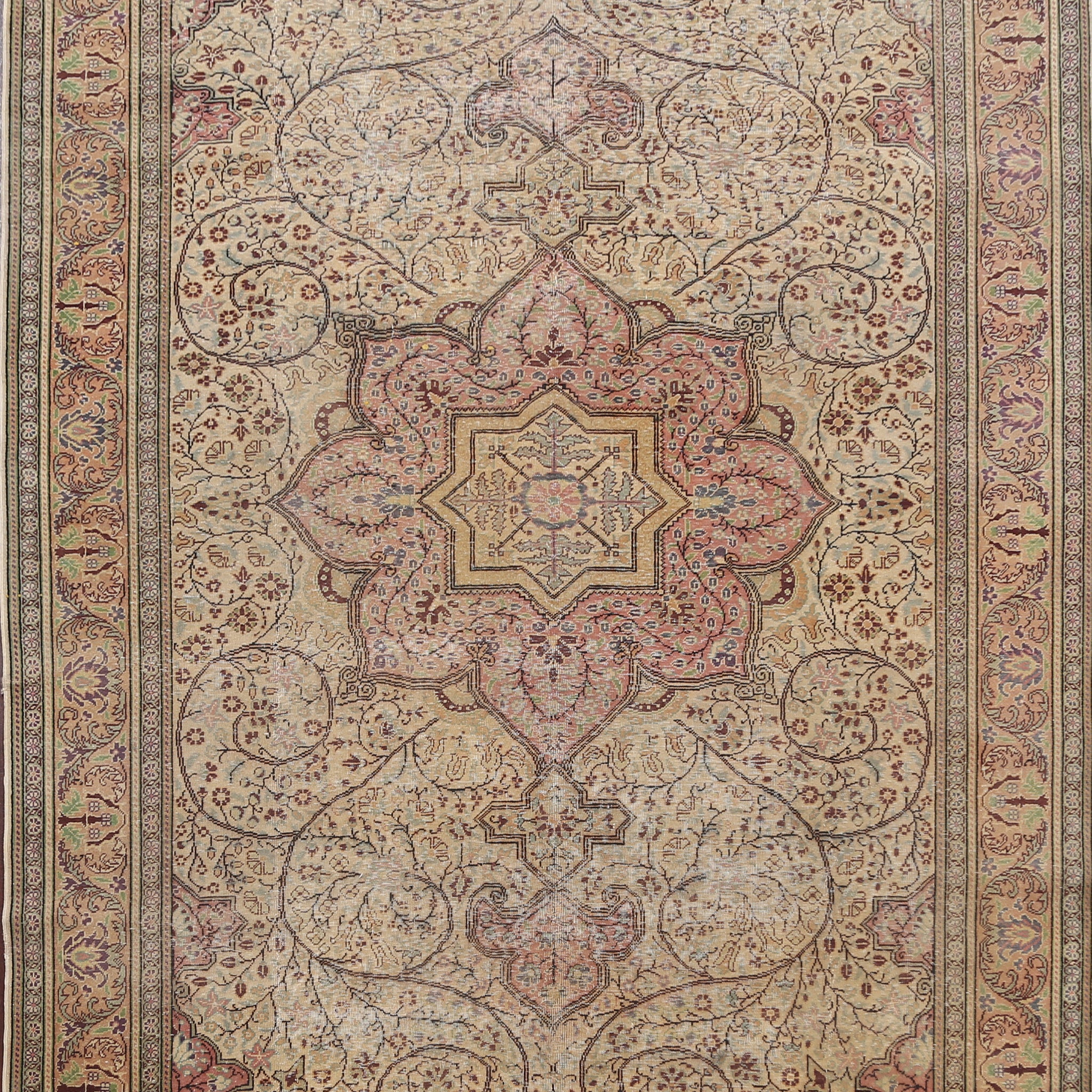 Antique Vegetable Dye Anatolian Turkish Area Rug 6x10