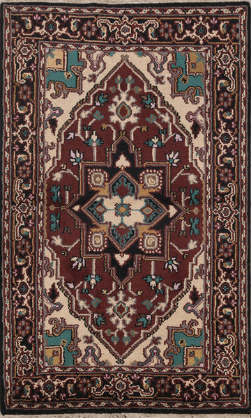 Geometric Heriz Oriental Area Rug 4x6