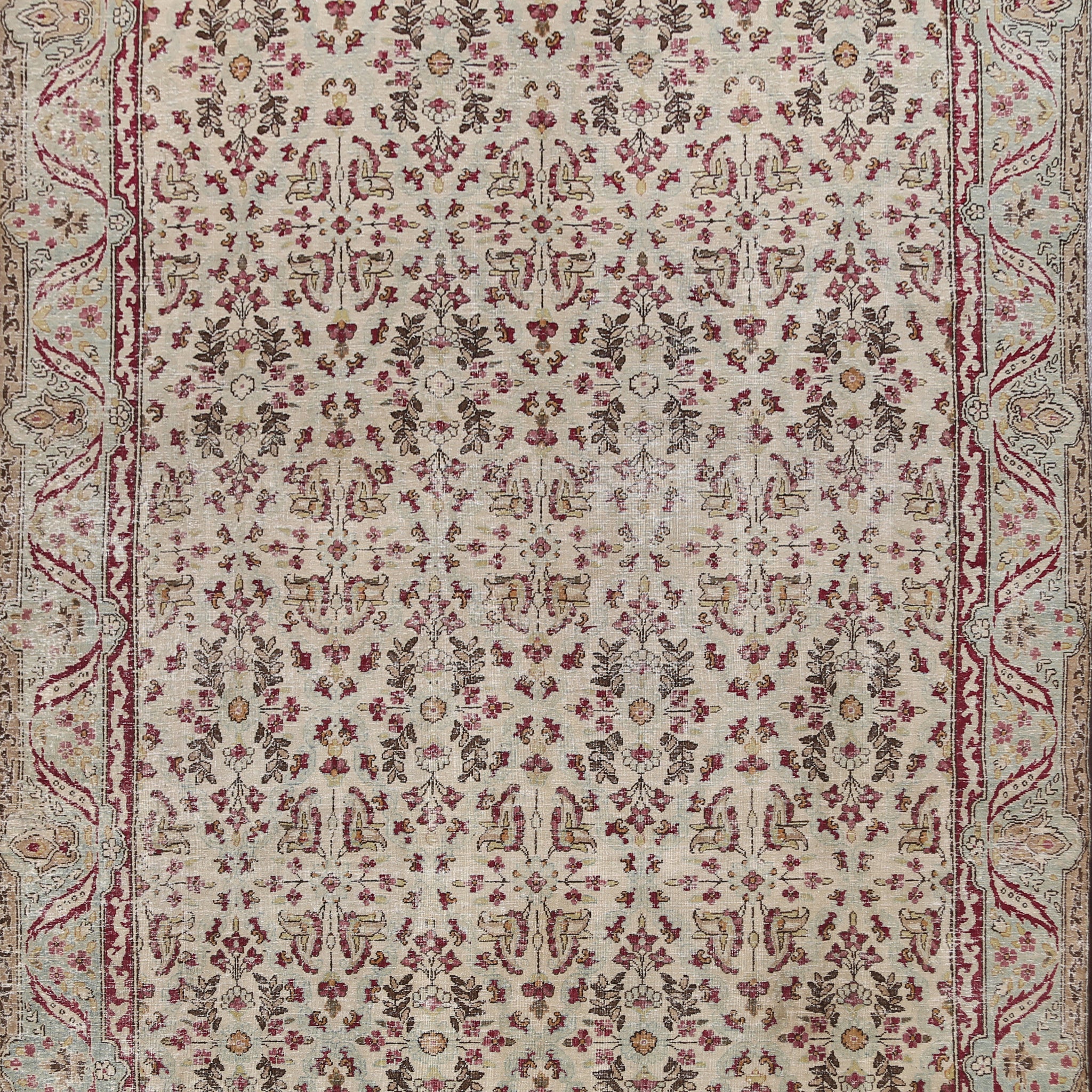 Antique Vegetable Dye Kerman Lavar Persian Area Rug 8x11