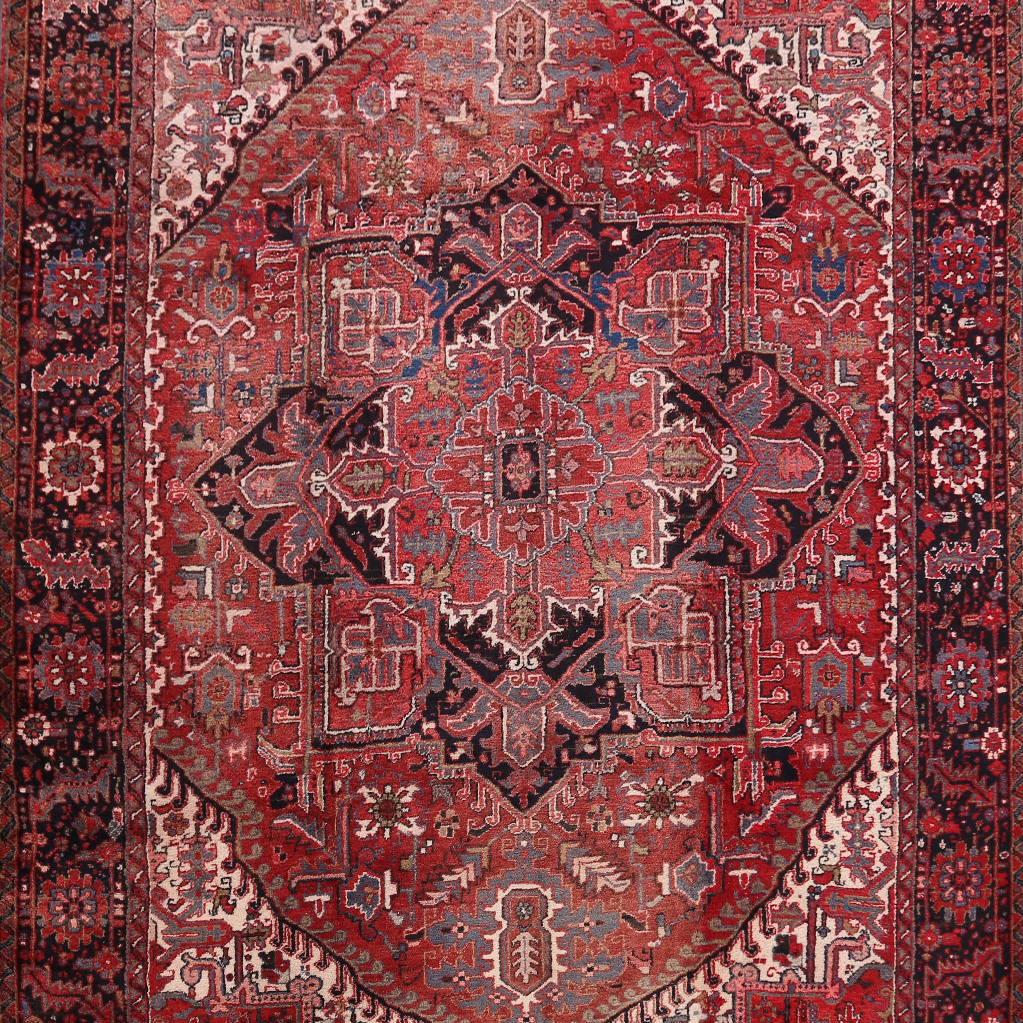 Geometric Heriz Persian Area Rug 9x11