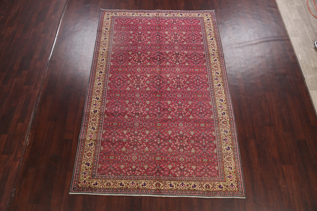 Antique Floral Anatolian Turkish Area Rug 6x10