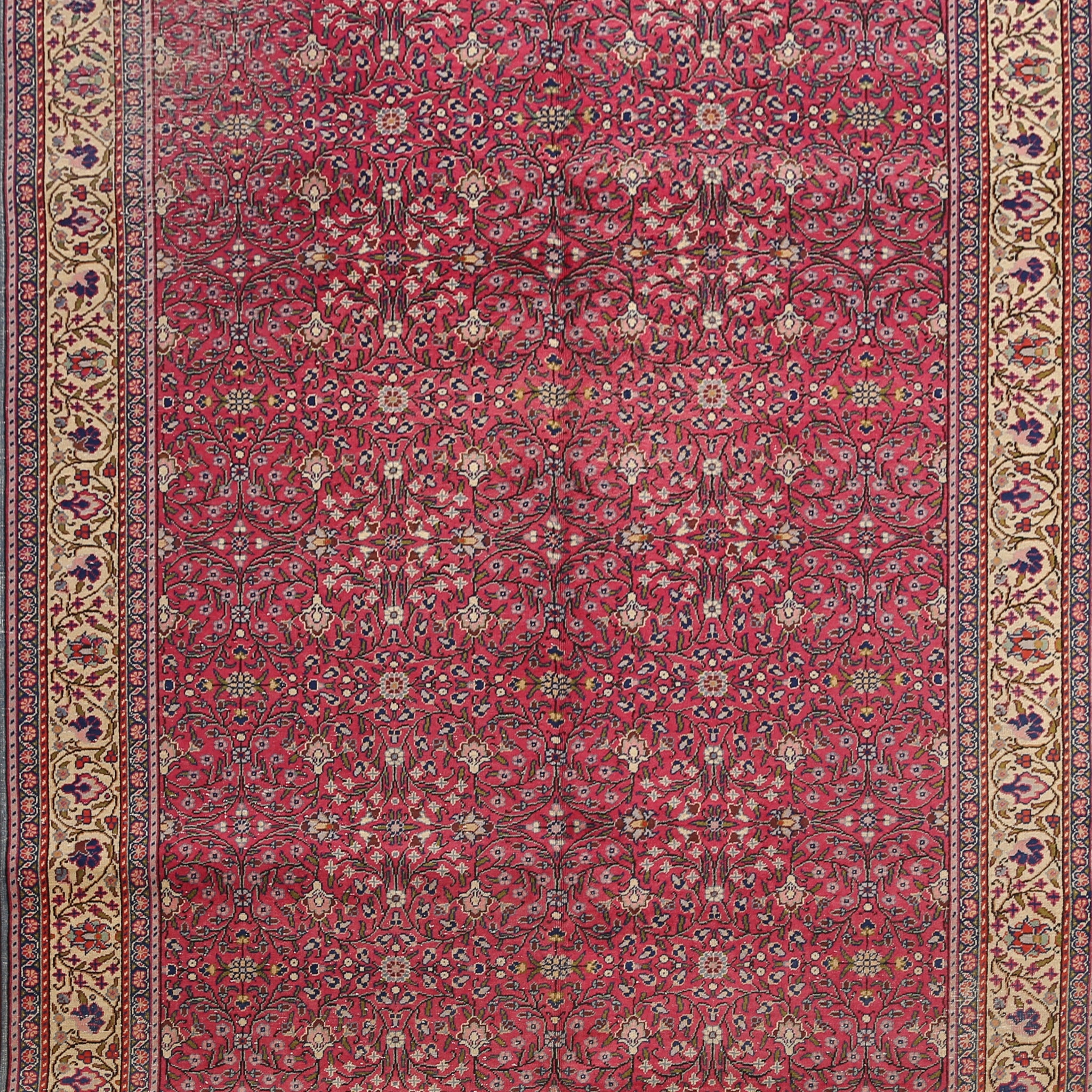Antique Floral Anatolian Turkish Area Rug 6x10
