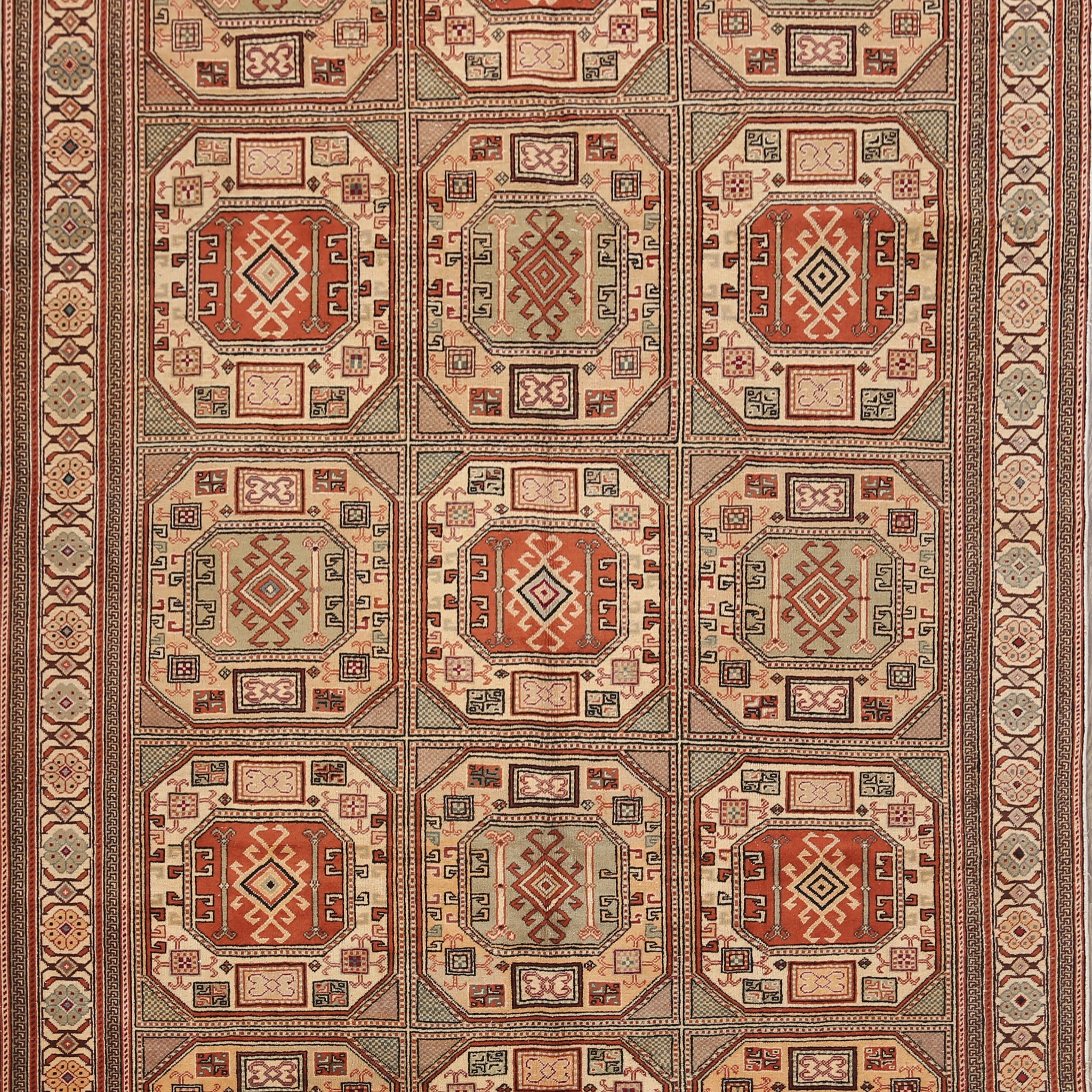 Geometric Anatolian Turkish Area Rug 6x9