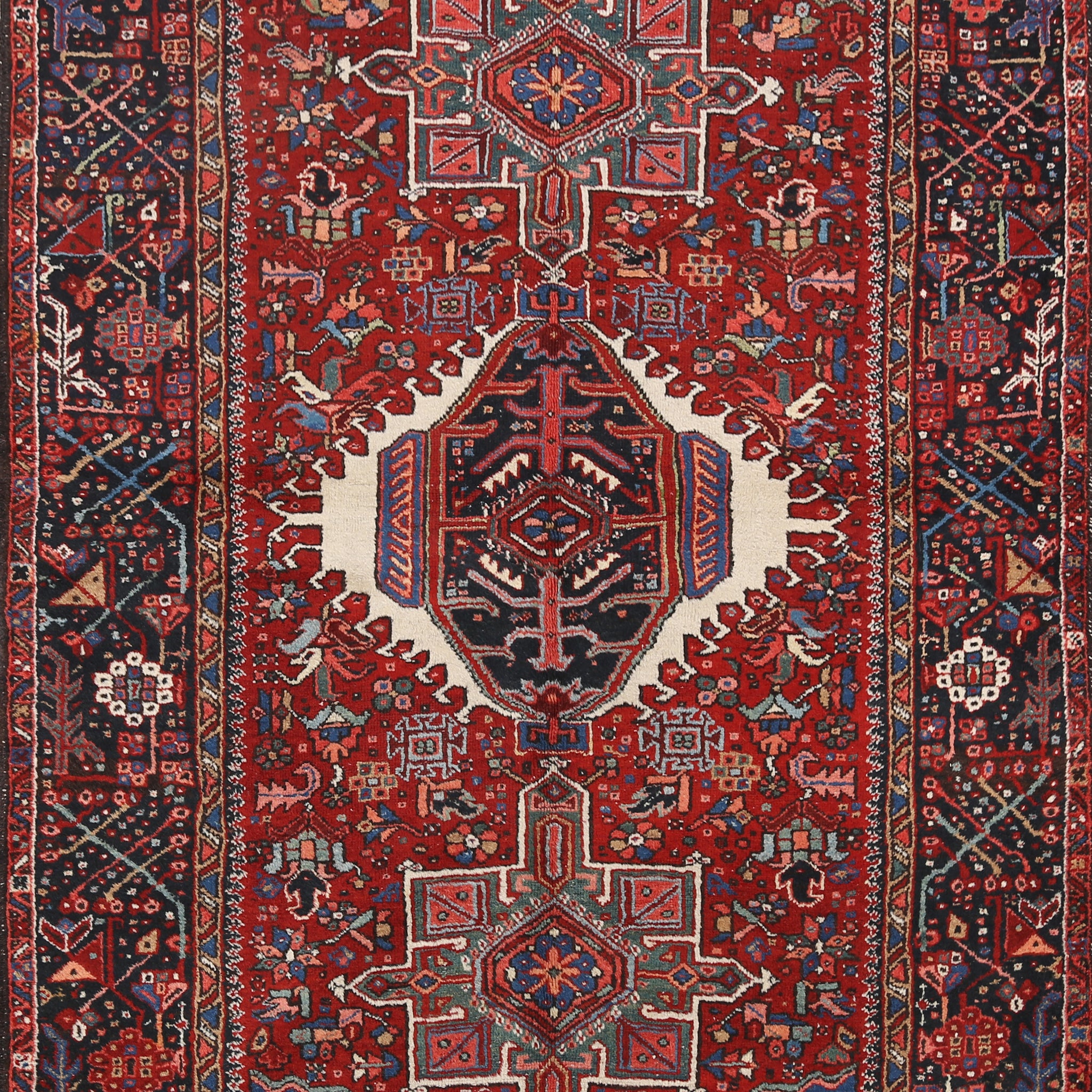 Antique Vegetable Dye Gharajeh Persian Area Rug 5x6