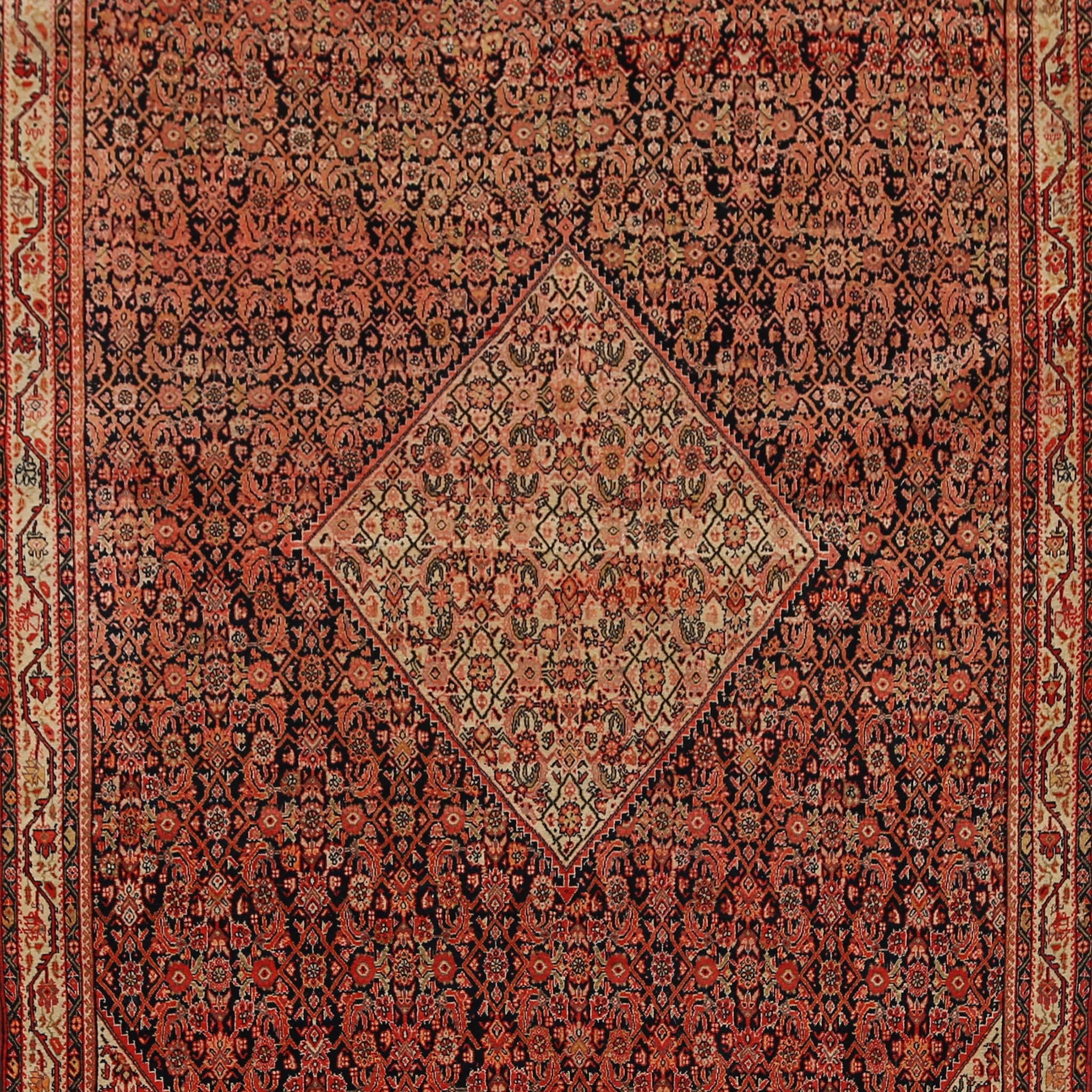 Pre-1900 Antique Sarouk Farahan Persian Area Rug 4x7