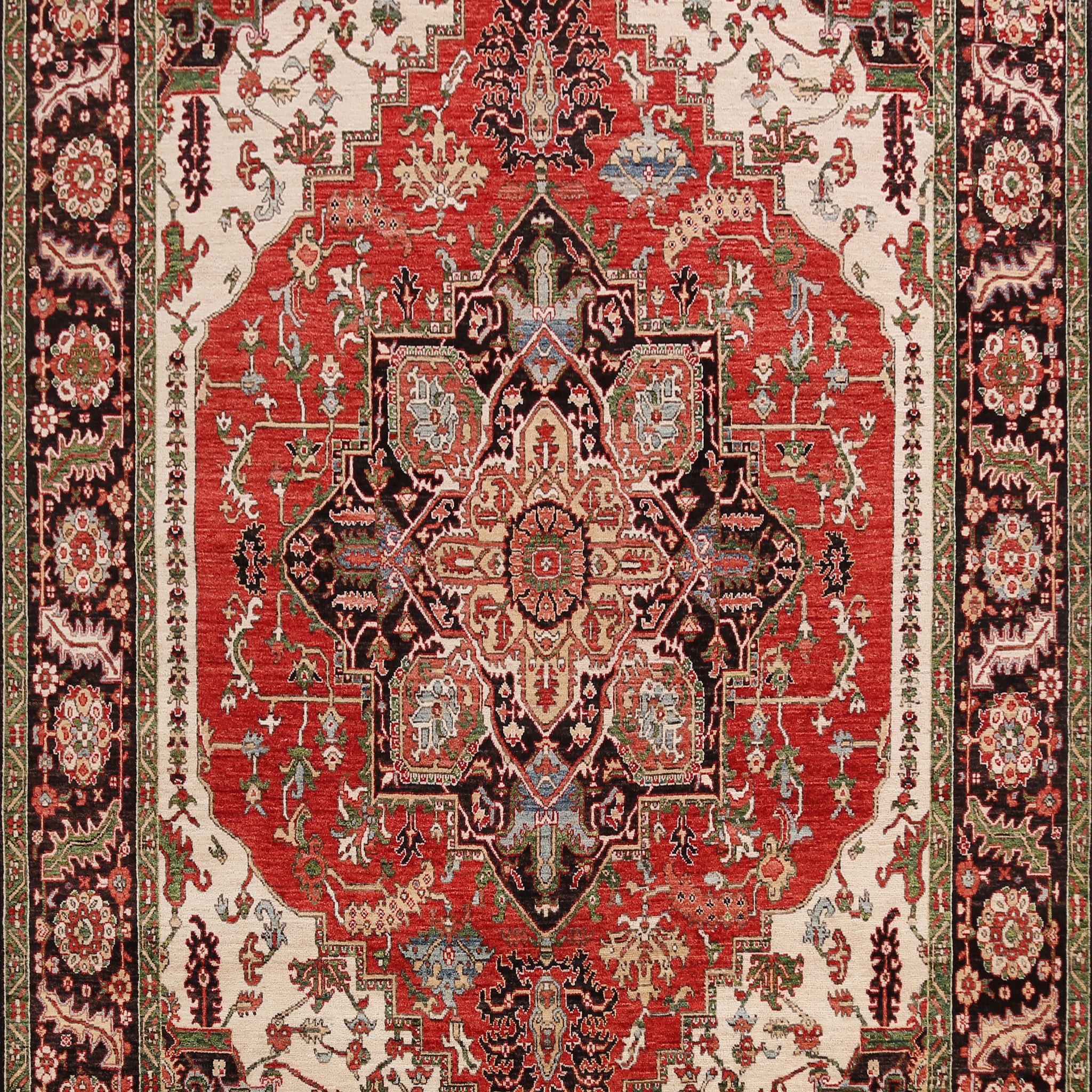 Geometric Heriz Serapi Vegetable Dye Oriental Area Rug 8x10