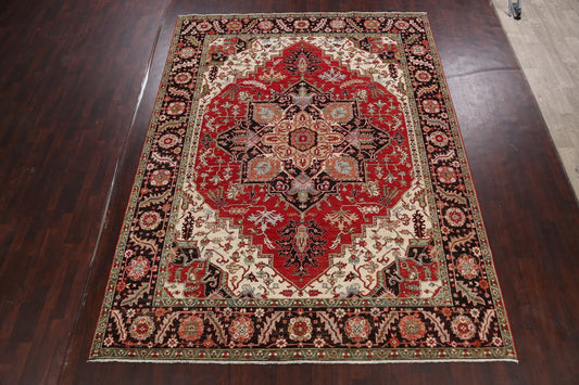 Geometric Heriz Serapi Vegetable Dye Oriental Area Rug 9x12