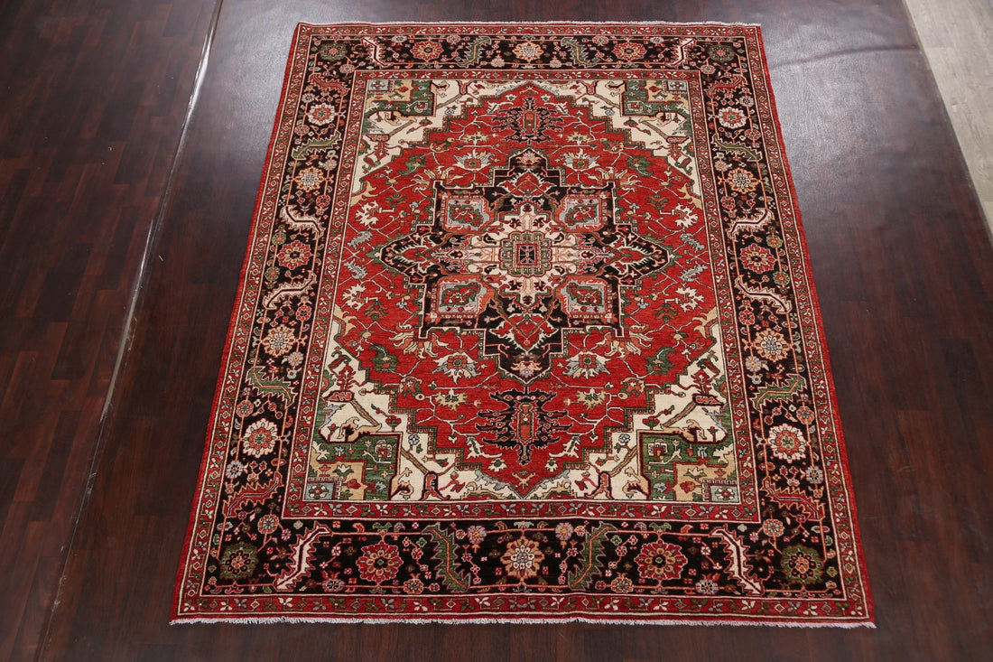 Geometric Heriz Serapi Vegetable Dye Oriental Area Rug 8x10