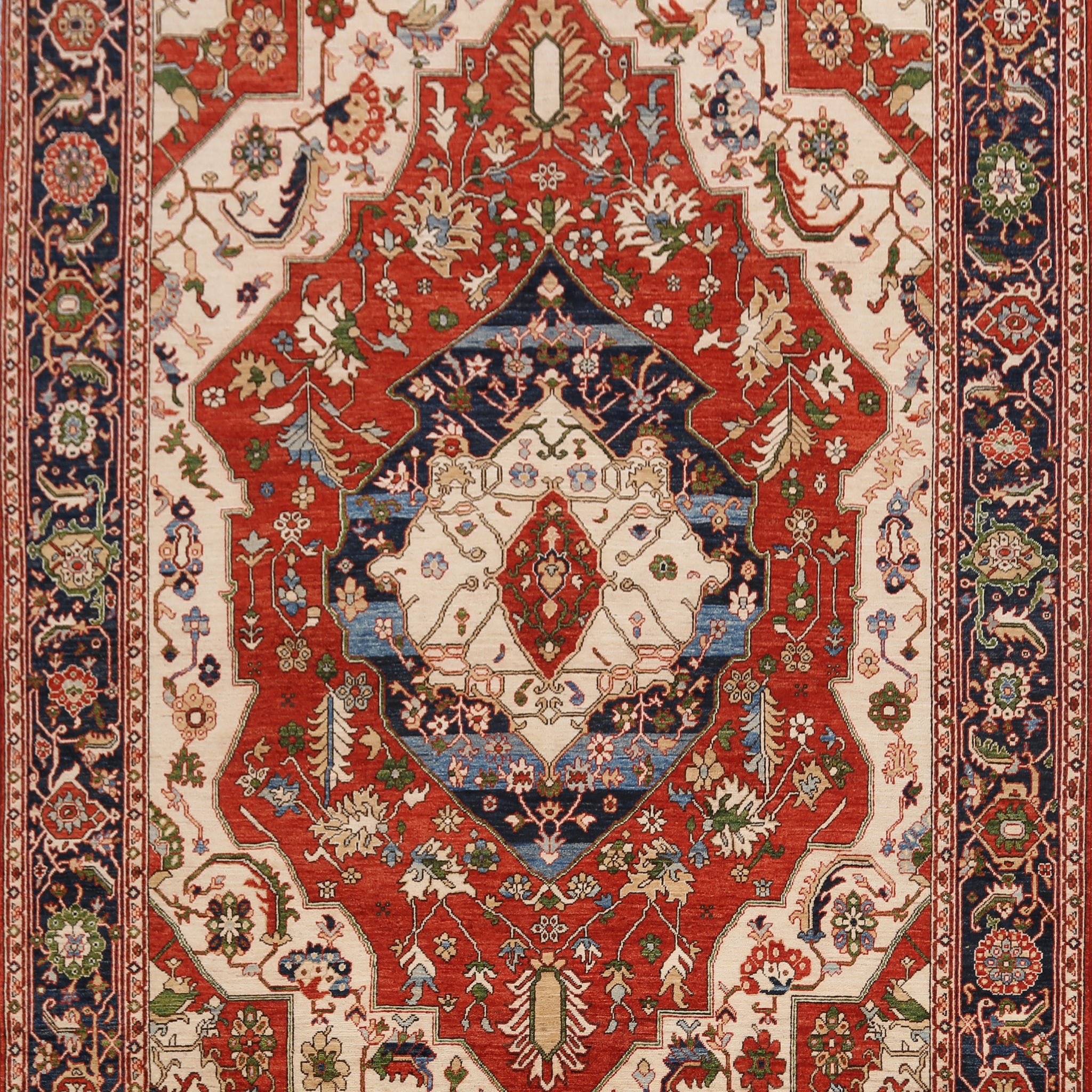 Geometric Heriz Serapi Vegetable Dye Oriental Area Rug 8x10