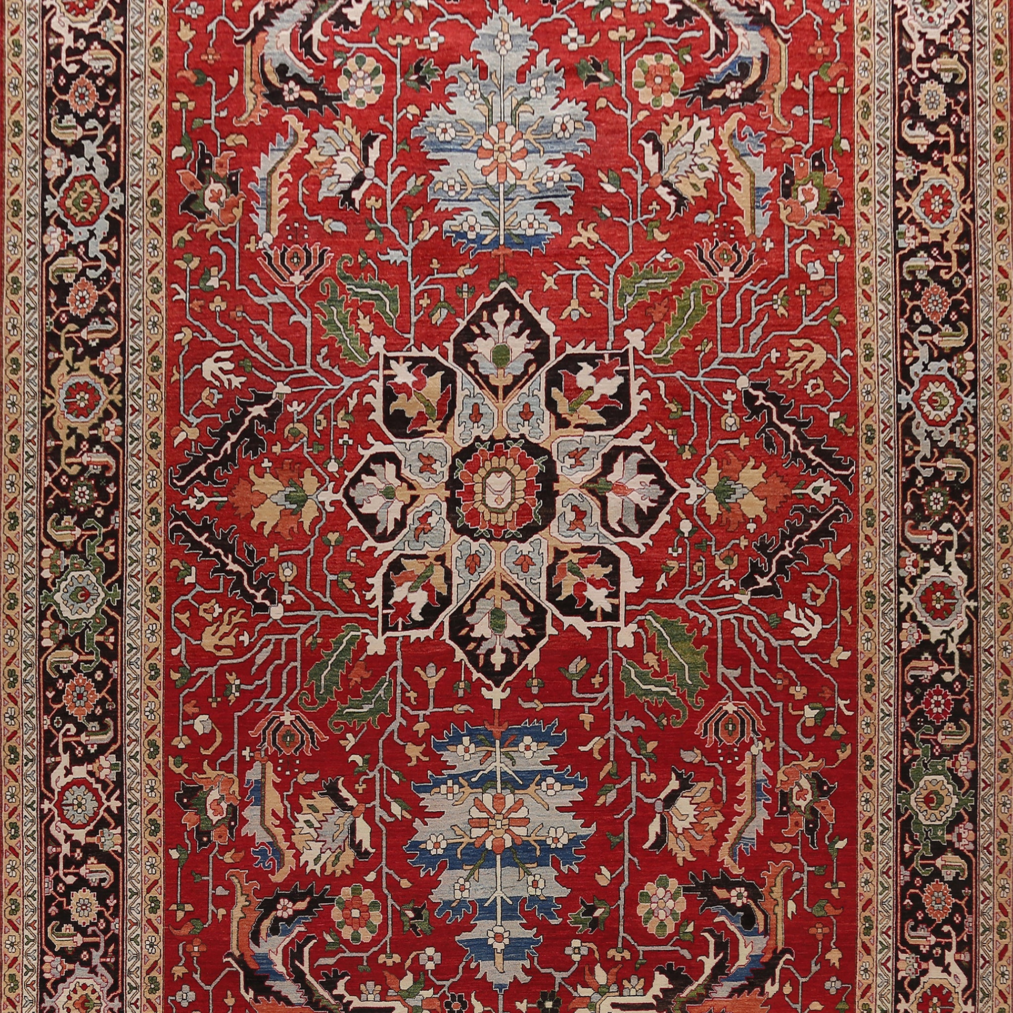 Heriz Serapi Vegetable Dye Large Red Rug 12x18