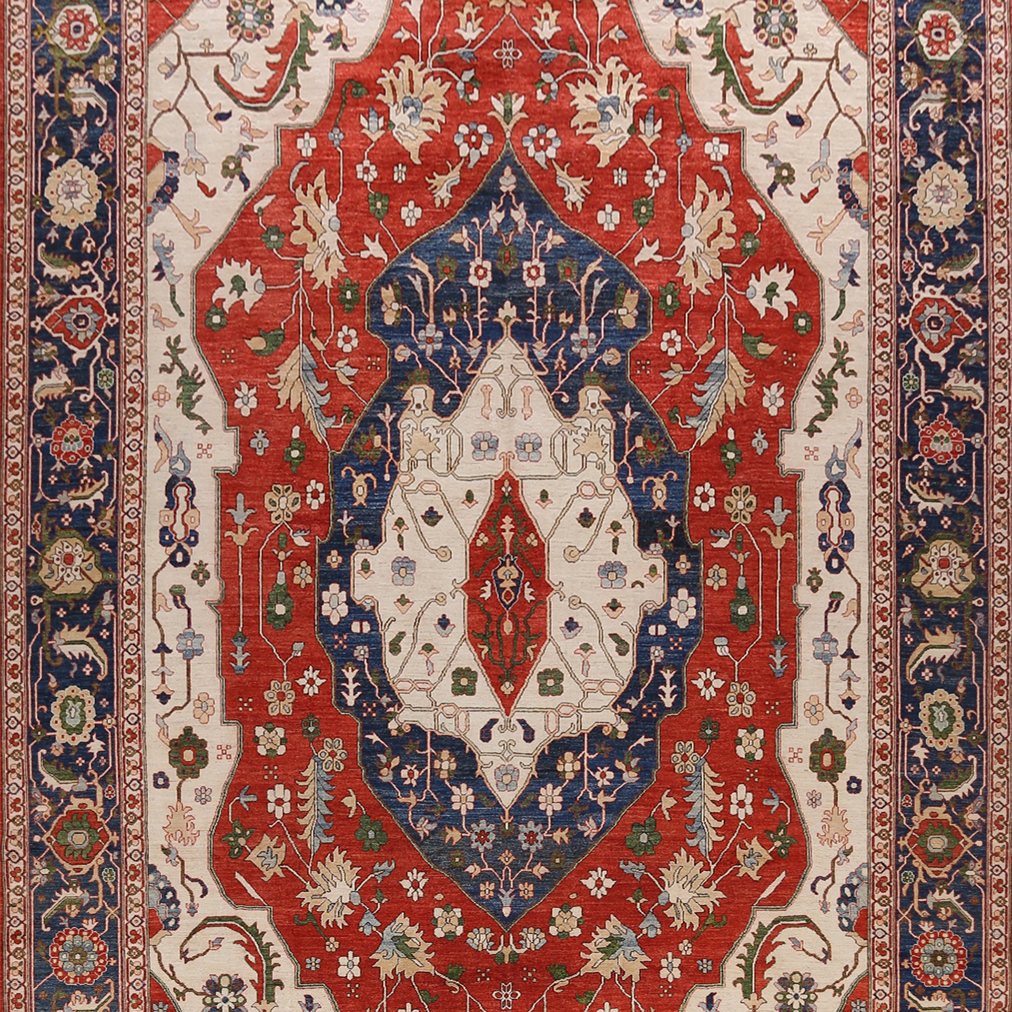 Heriz Serapi Vegetable Dye Oriental Area Rug 12x18 Large