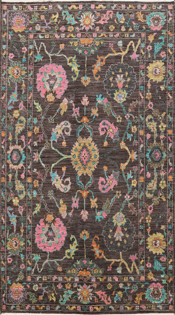 Charcoal Oushak Oriental Area Rug 6x9