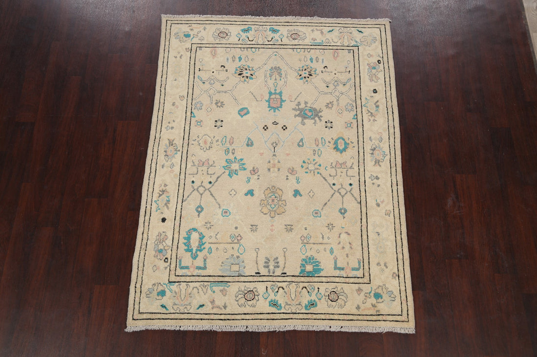 Floral Authentic Oushak Turkish Oriental Area Rug 5x6