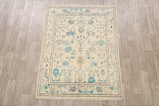 Floral Oushak Oriental Area Rug 5x6