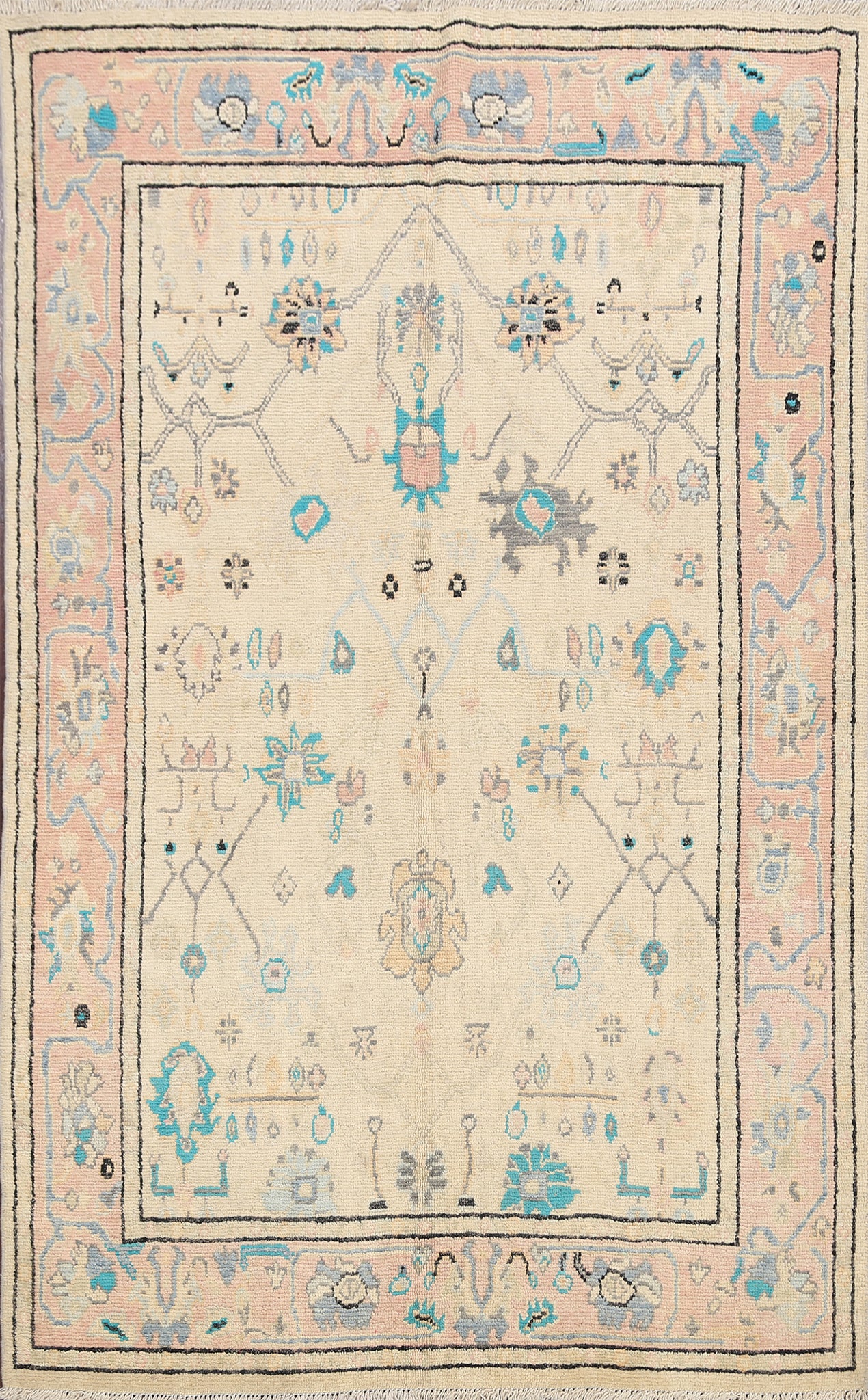 Floral Oushak Oriental Area Rug 5x7
