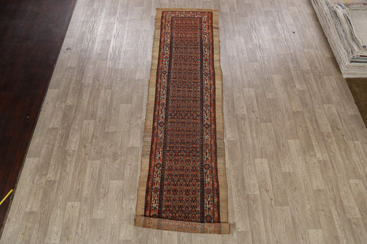 Pre-1900 Serab Vegetable Dye Persian Runner Rug 3x16