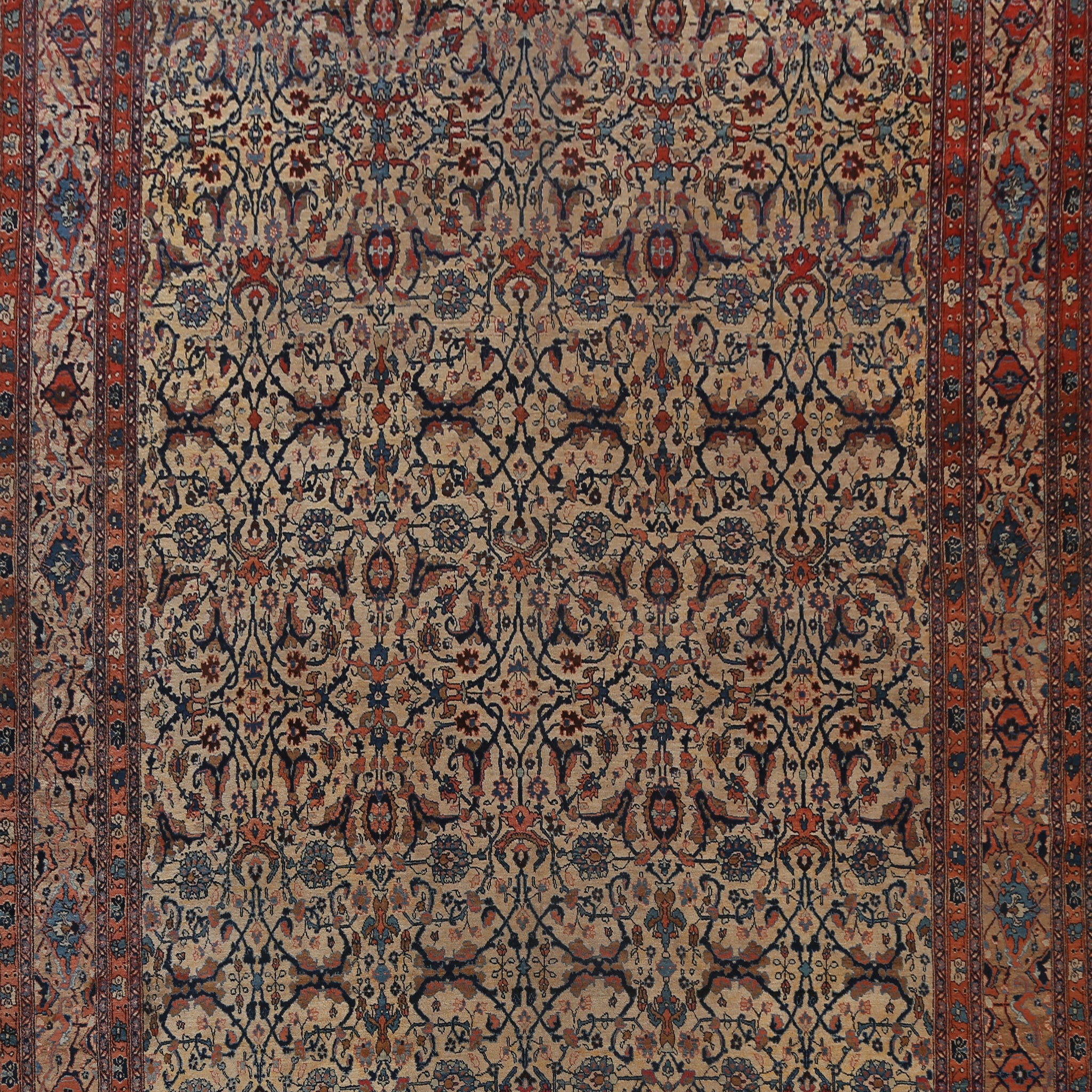 Pre-1900 Antique Bidjar Vegetable Dye Persian Area Rug 11x16